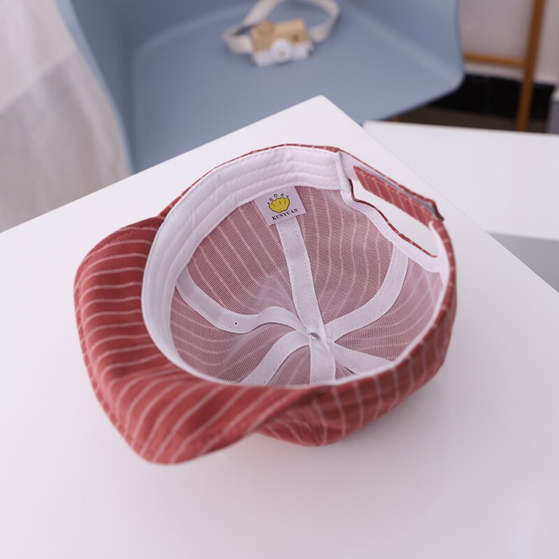 Embroidered Letters Baby Baseball Cap Striped Spring Summer Baby Girl Boy Sun Hat Outdoor Kids Children Visor Hat