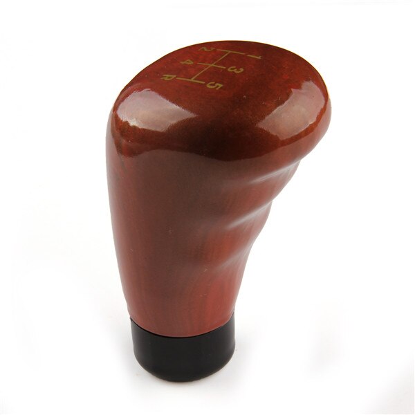 Possbay auto gear stick 5- gear manuel gearknop bil gear stick gear håndtag knap interiør universal gear håndtag knap skift knap: Imiteret mahogni