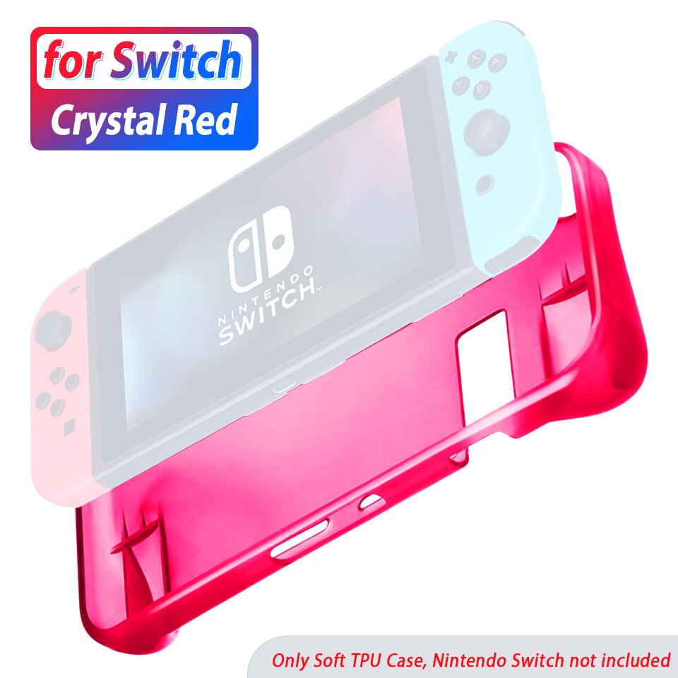 Soft Silicone Cover for NS Switch Lite Capa Protective Silicon Fundas TPU Coque Shells for Nintendo Switch Lite Case Clear Black: Red-Switch