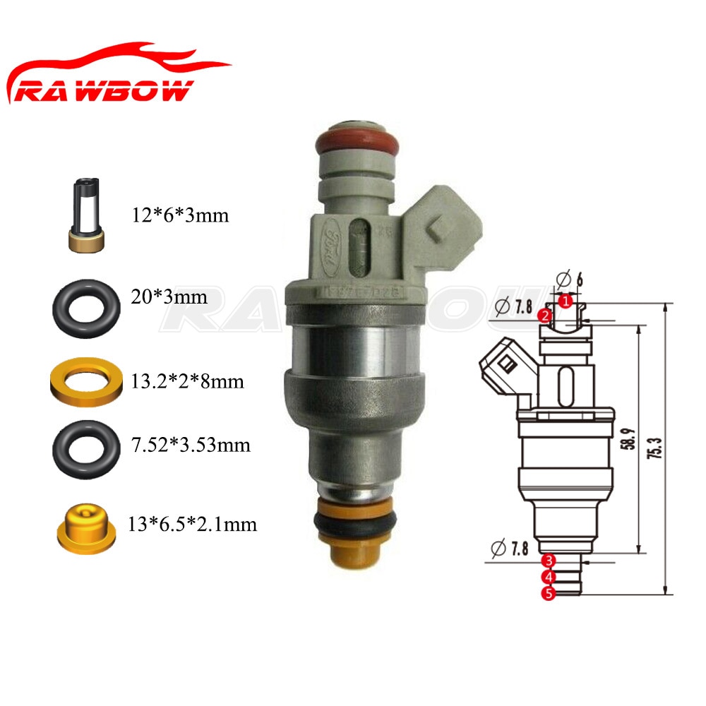 Fuel Injector Repair Kit For 01102 FORD Ranger Mazda B2500 XL SE 2.5L F87ED2A F87ED2B F87ED2A 1998 2001