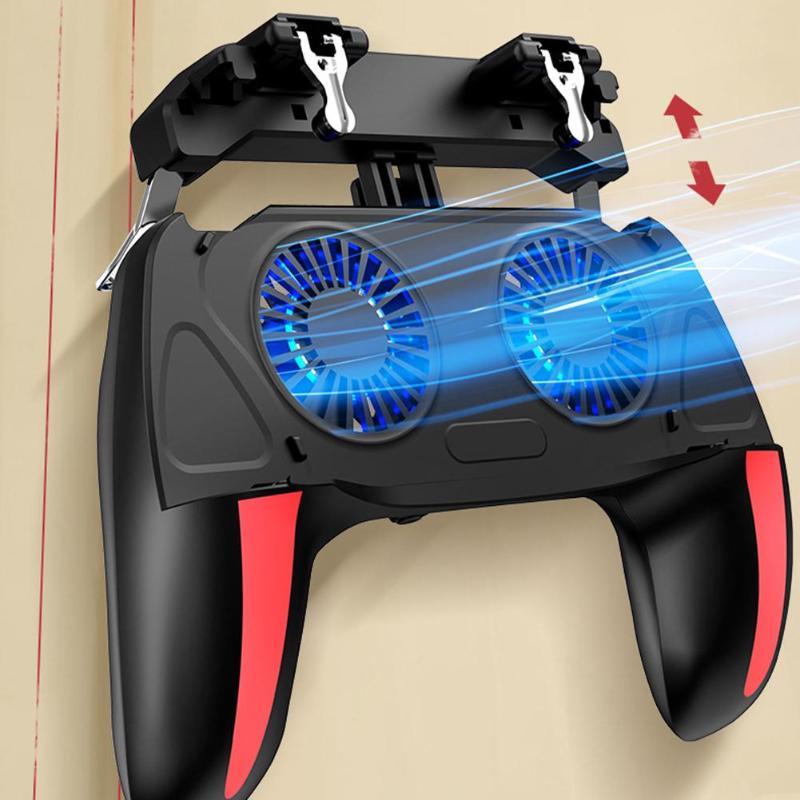 H10 Gaming Accessories Handheld Grip Game Controller Joystick Gamepad for Pubg Trigger Dual Cooling Fan Game Cooler for Phones
