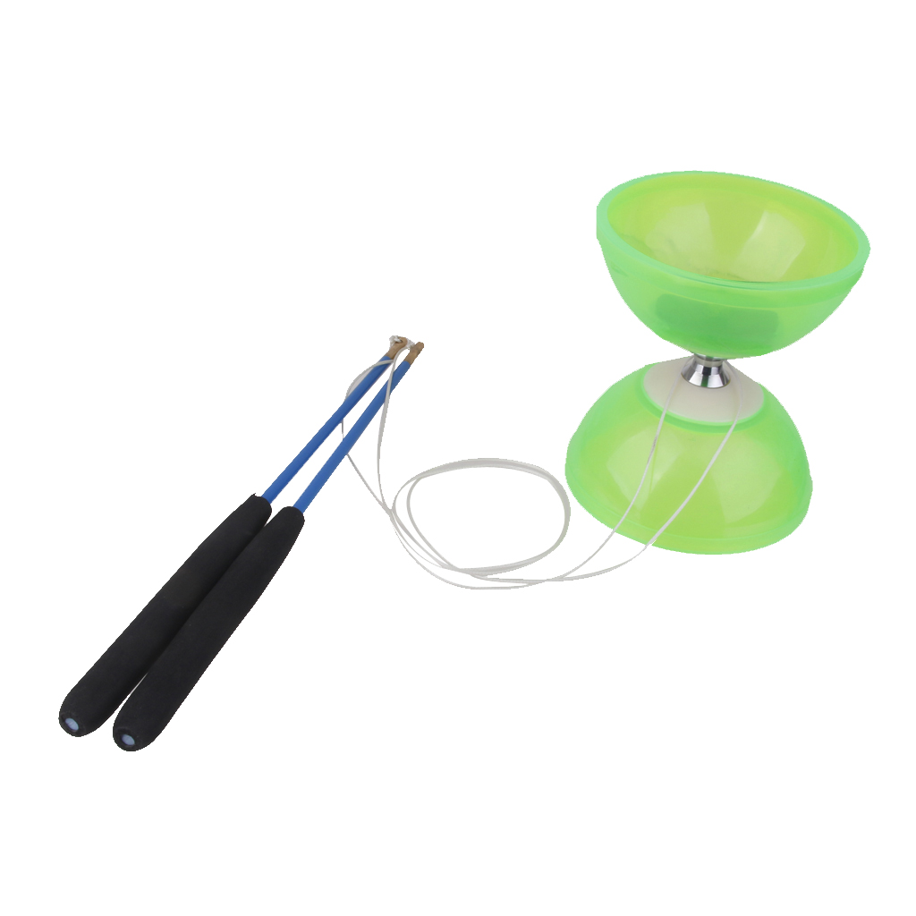 Diabolo à 5 roulements avec baguettes et jouet de jonglage à cordes-vert