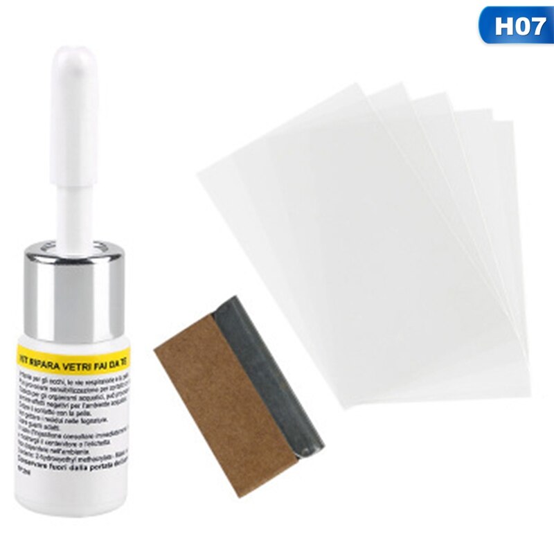 Car Windshield Window Glass Repair Kit DIY Windscreen Scratch Crack Fix Restore Tools Windows Screen Polishing Resin Set: H07