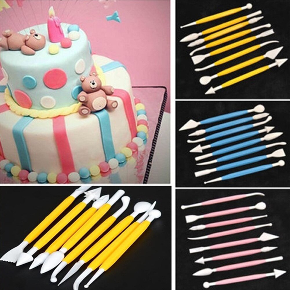 8 stuks Modelling Tool set Sugarcraft Fondant Icing Marsepein Cake Bloem DIY