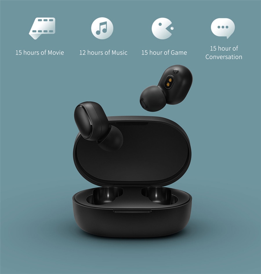 Nyeste xiaomi redmi airdots s trådløs bluetooth 5.0 tws øretelefon headset med mikrofon håndfri ørepropper ai kontrol