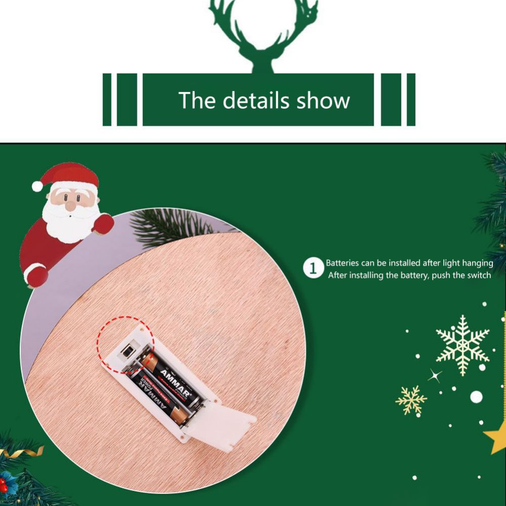 Wreaths with Light Rustic Wooden Home Front Door Decor Merry Christmas Wall Door Hanging Home Decoration