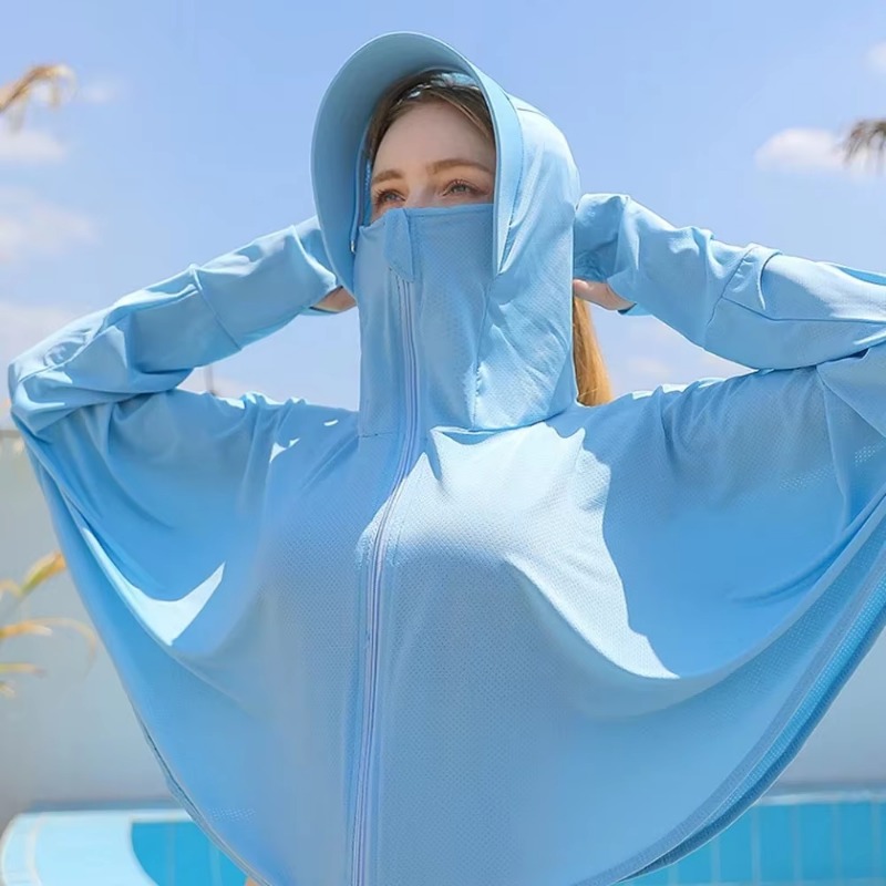 UPF 50+ Dames Zonnebrandcrème Hoodie Effen Kleur Dunne Ijs Zijde Zomer UV-bescherming Jas met lange mouwen Ademend Shirt Kleding