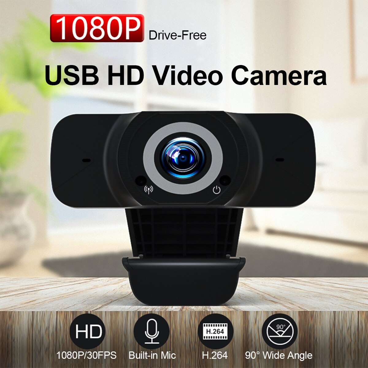 1080P Hd Computer Camera Video Conference Camera Webcam 2 Megapixels Autofocus H.264 Video Voor Video Vergadering Online Onderwijs