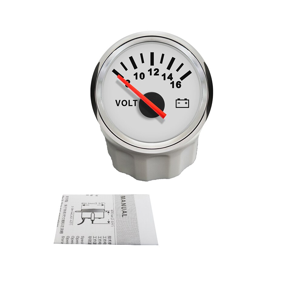Universelle Wasserdichte 52mm Voltmeter Volt Messgerät Meter 8-16V/16-32V mit verrotten Hintergrundbeleuchtung: 8-16V WS