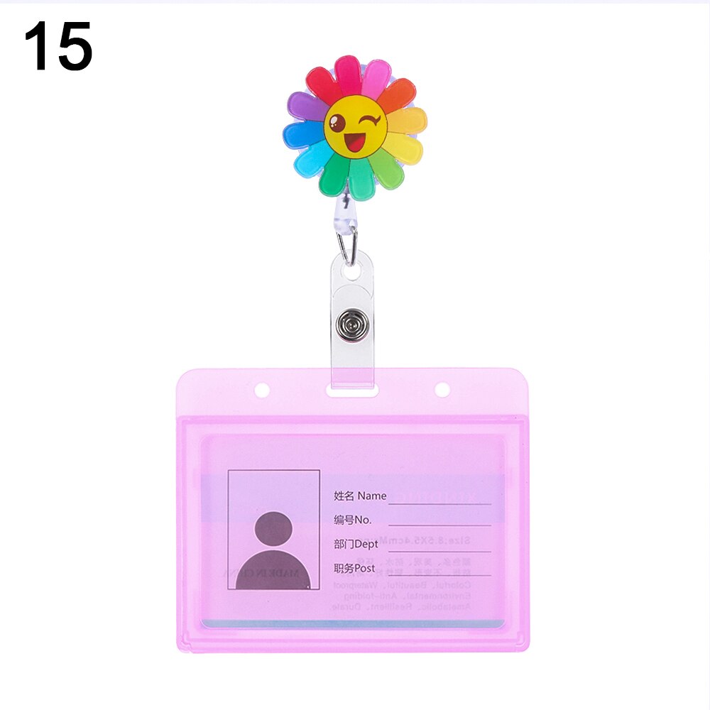 1Set Nette Cartoon Business Arbeit Karte Name Tags Krankenschwester Arzt ID Abzeichen Halter mit Versenkbare Reel Versenkbare Metall Clip: 15