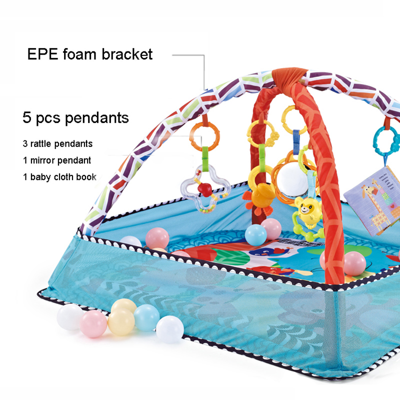 Marco de Fitness para bebés, manta de juego para gatear, rompecabezas, valla multifunción, estera para gatear, juguetes de iluminación, PISCINA DE BOLAS del océano