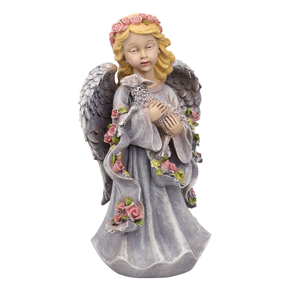 Flower Fairy Angel Figurines Home Ornament Fairy Garden Miniatures Resin Beautiful Girl Figurines Wedding Souvenirs: B