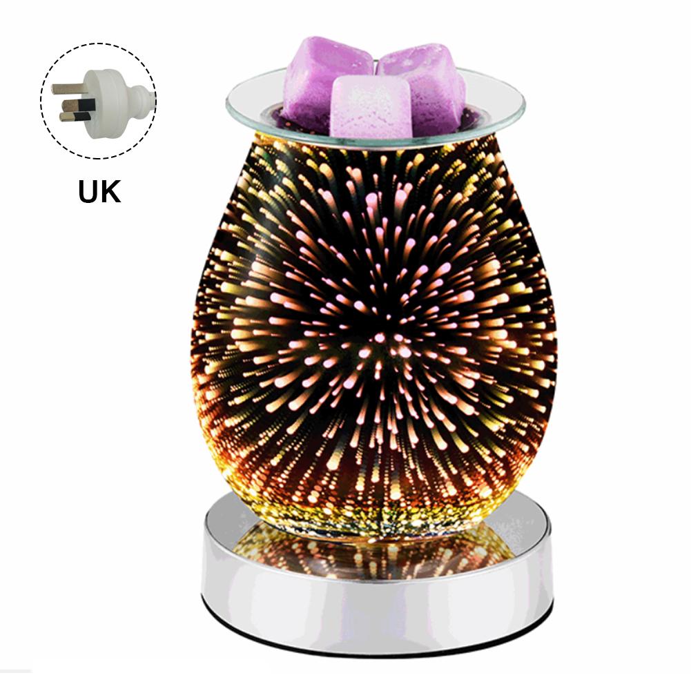 Electric Aromatize Incense Burner 3D Pyrotechnic Touch Control Night Lamp Aroma Wax Melt Machine Aromatherapy Diffuser: UK