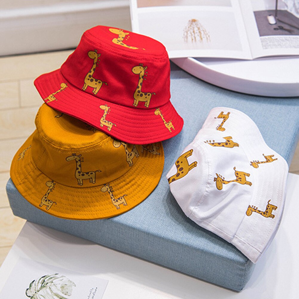Kids Hoeden Zomer Unisex Kinderen Cartoon Giraffe Print Outdoor Uv-bescherming Zonnehoed Emmer Cap Kinderen Zonnehoed Outdoor Cap кепка