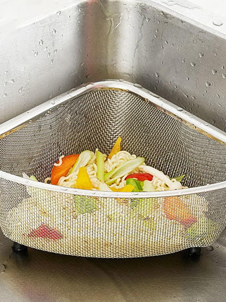 Stainless Steel Colander Convenient Triangle Strainer Dishwasher Safe For Strain Drain Rinse Pasta Spaghetti Berry Veggies Fr