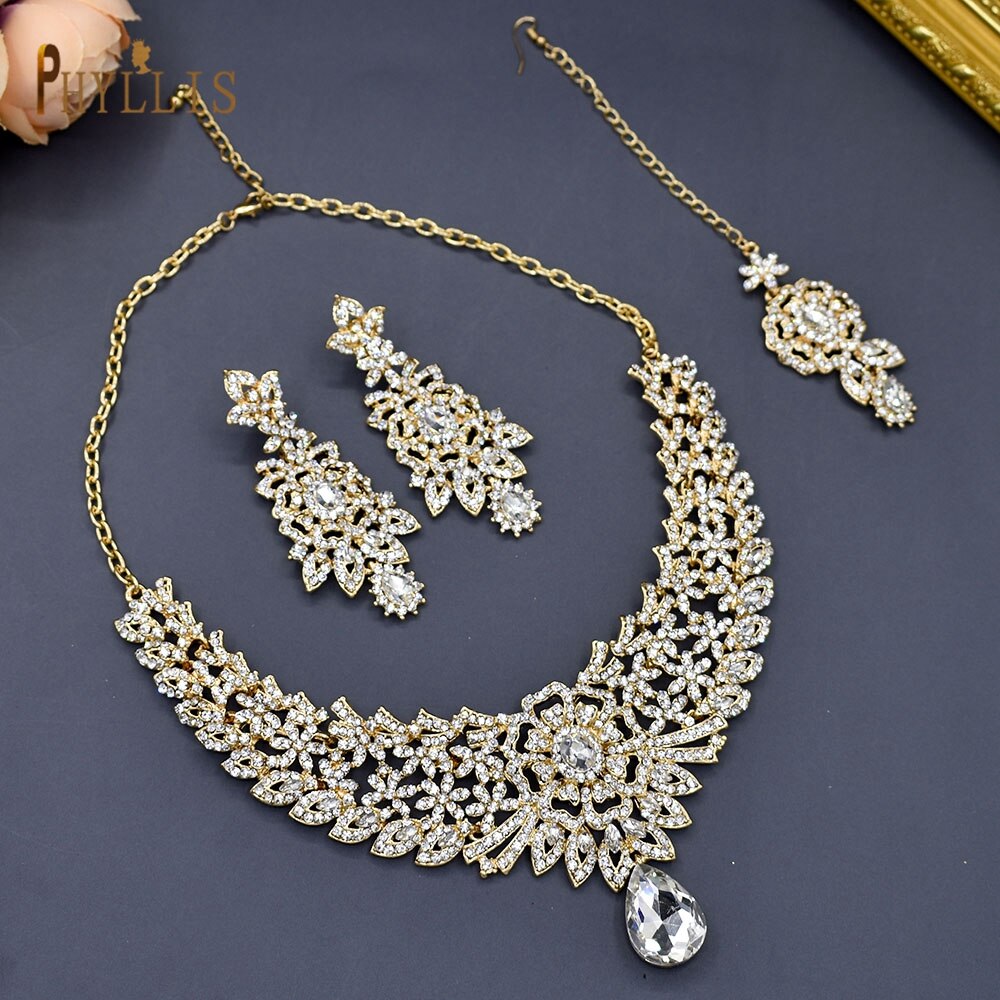 C30 Wedding Bride collana con catena frontale orecchini Set Dubai Set di gioielli regali per le donne accessori da sposa africani indiani