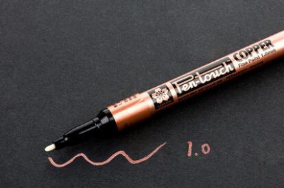 Sakura pen-touch metalliske tuscher uigennemsigtige oliemaling penne 0.7 mm 1.0 mm 2.0 mm hvidguld sølv japan: 1mm kobber