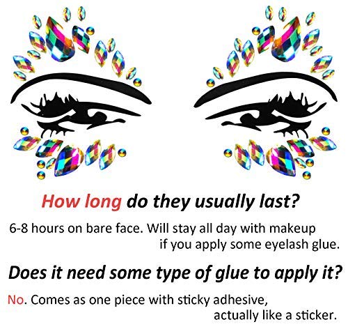 Ansigt juveler glitter , 1 stk juveler tatovering havfrue ansigt perler rhinestones øjne krop klistermærker krystaller glitter til fest festival