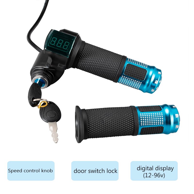 12V-96V Ebike Throttle 3 Speed Controller Accelerator with LCD Display Key Lock for Scooter Electric Bicycle Accessories