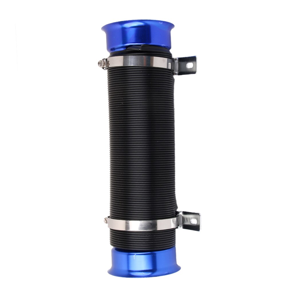 3" Car Metal Flexible Cold Air Intake Feed Induction Ducting PVC Pipe Hose Blue