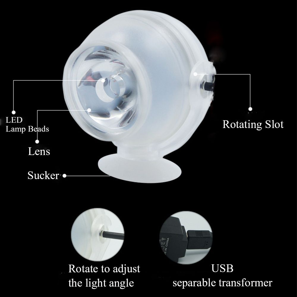 Foco LED subacuático para acuario, lámpara colorida para fuente de jardín, estanque, pecera, impermeable