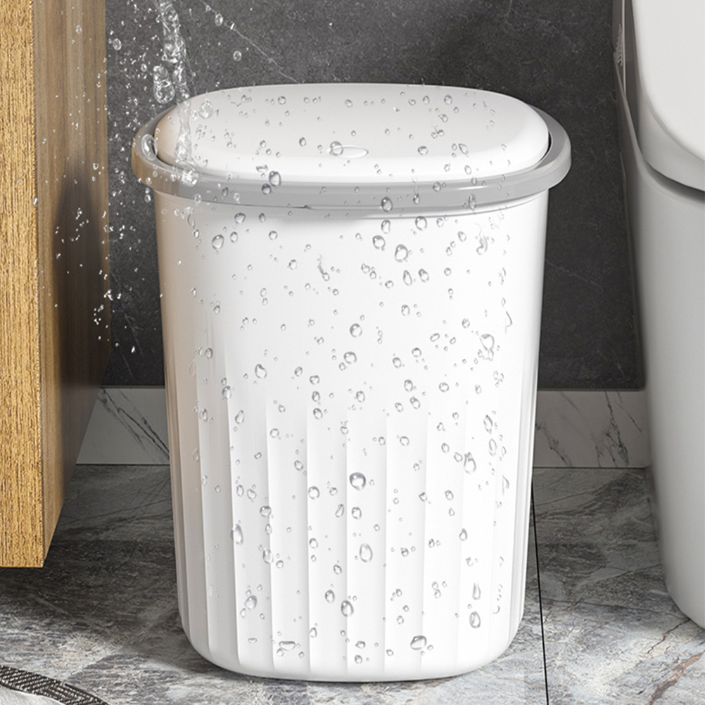 Witte prullenbak met deksel Afvalbak Badkamer Keuken Slaapkamer Vuilnisemmer Plastic opslagcontainer Thuiskantoorbenodigdheden
