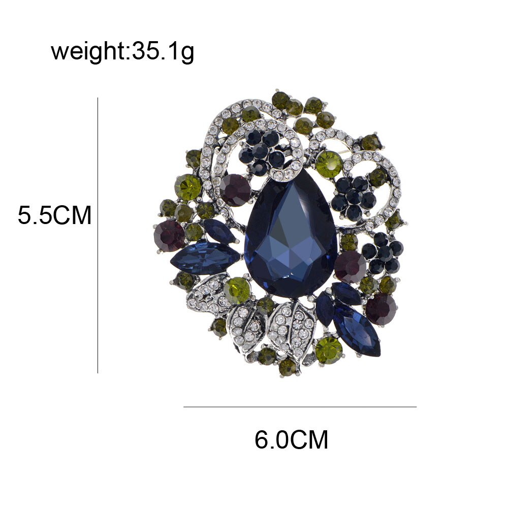 CINDY XIANG Crystal Large Flower Brooches For Women Winter Coat Brooch Shining Rhinestone Brooch 2 Colors Avaible