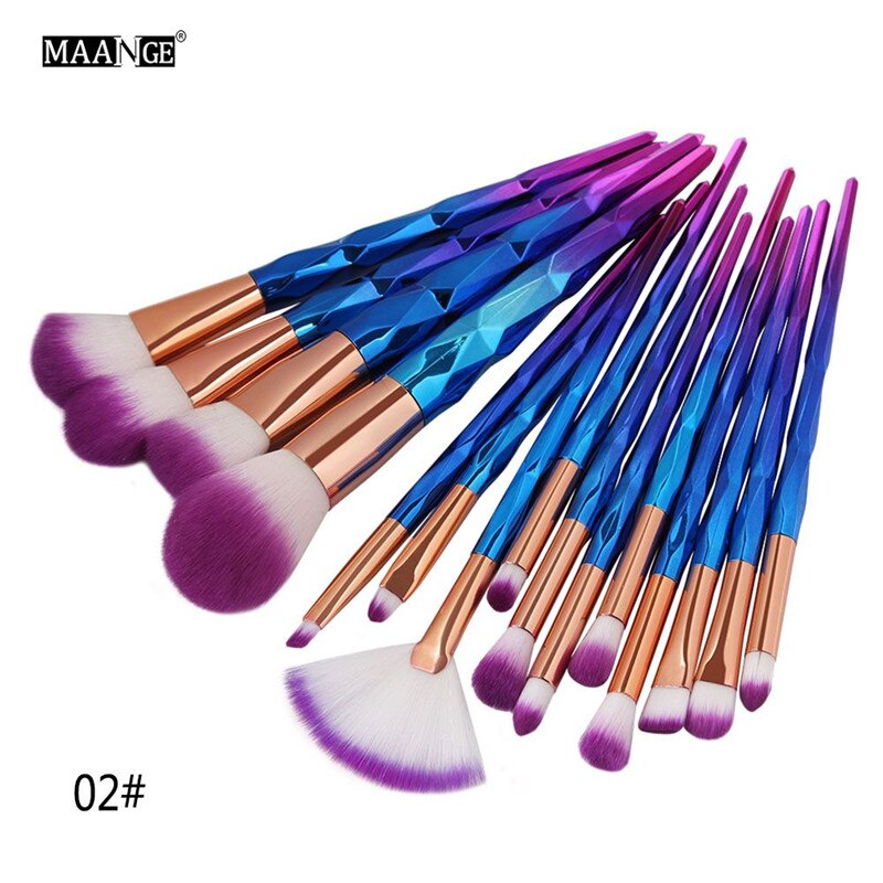 Rose Gold/Diamond 10 pcs/Set Unicorn Makeup Brushes Women Beauty Makeup Cosmetic Tools For women Beauty Make up: 15Pcs 02