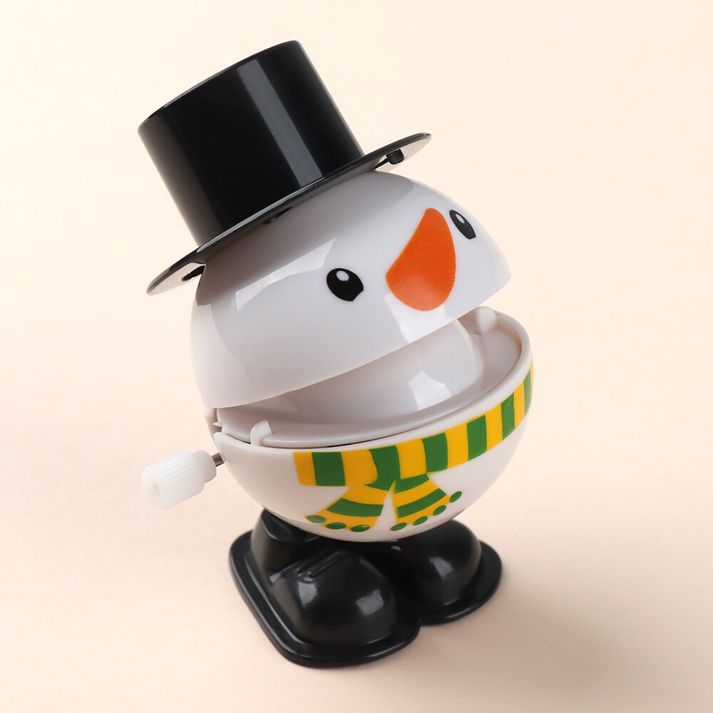 1 PC Leuke Kleurrijke Cap Plastic Mini Kerst Kerstman Classic Wind Up Speelgoed Sneeuwpop Pinguïn Clockwork Speelgoed