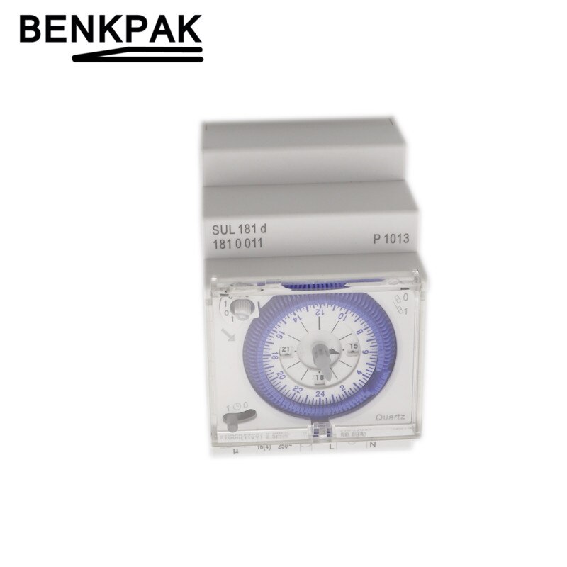 SUL181d 110-230VAC Analog 24 hours 15 Mintues Interval Mechanical Timer Switch Timer Din Rail Timer Clock