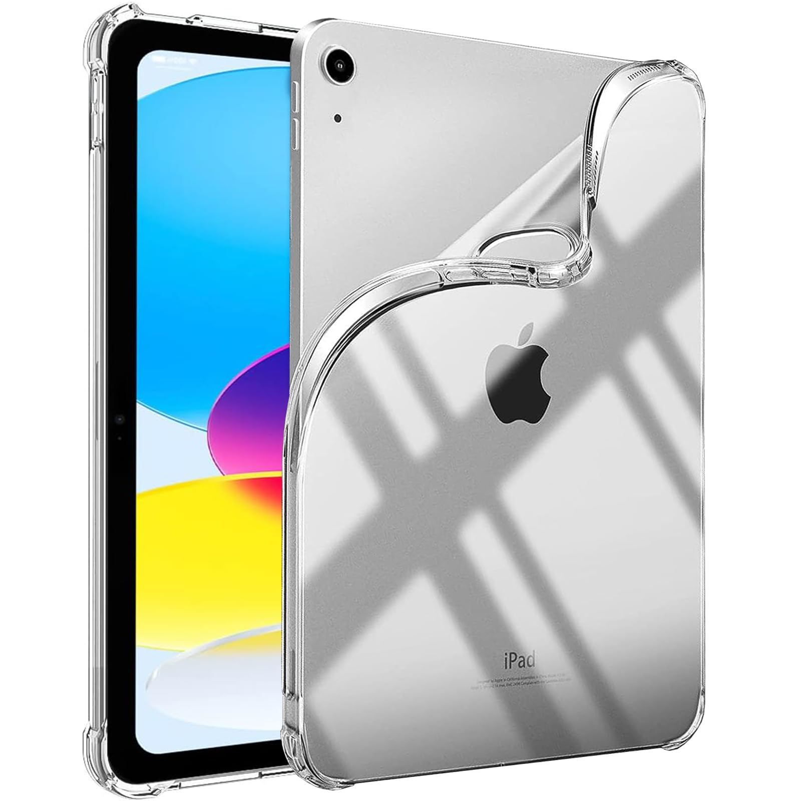 Clear Case for iPad 10th Generation 10.9" Soft TPU Silicone Bumper Anti-Shock Anti-Scratch Cover for iPad 10 (10.9 Inch): Default Title