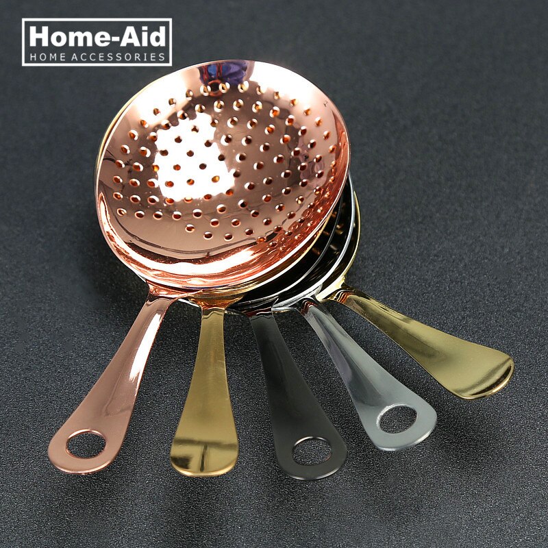 Julep-colador de cóctel de acero inoxidable 304, herramienta de Barbartender para bebidas mezcladas, colador de hielo para Bar