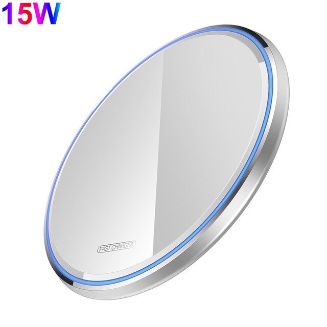 Quick 30W Qi Draadloze Oplader Voor Iphone 12 11 Pro Max X Xr Xs 8 Voor Samsung S21 S20 s10 Note 20 10 Inductie Snel Opladen Pad: 15W White