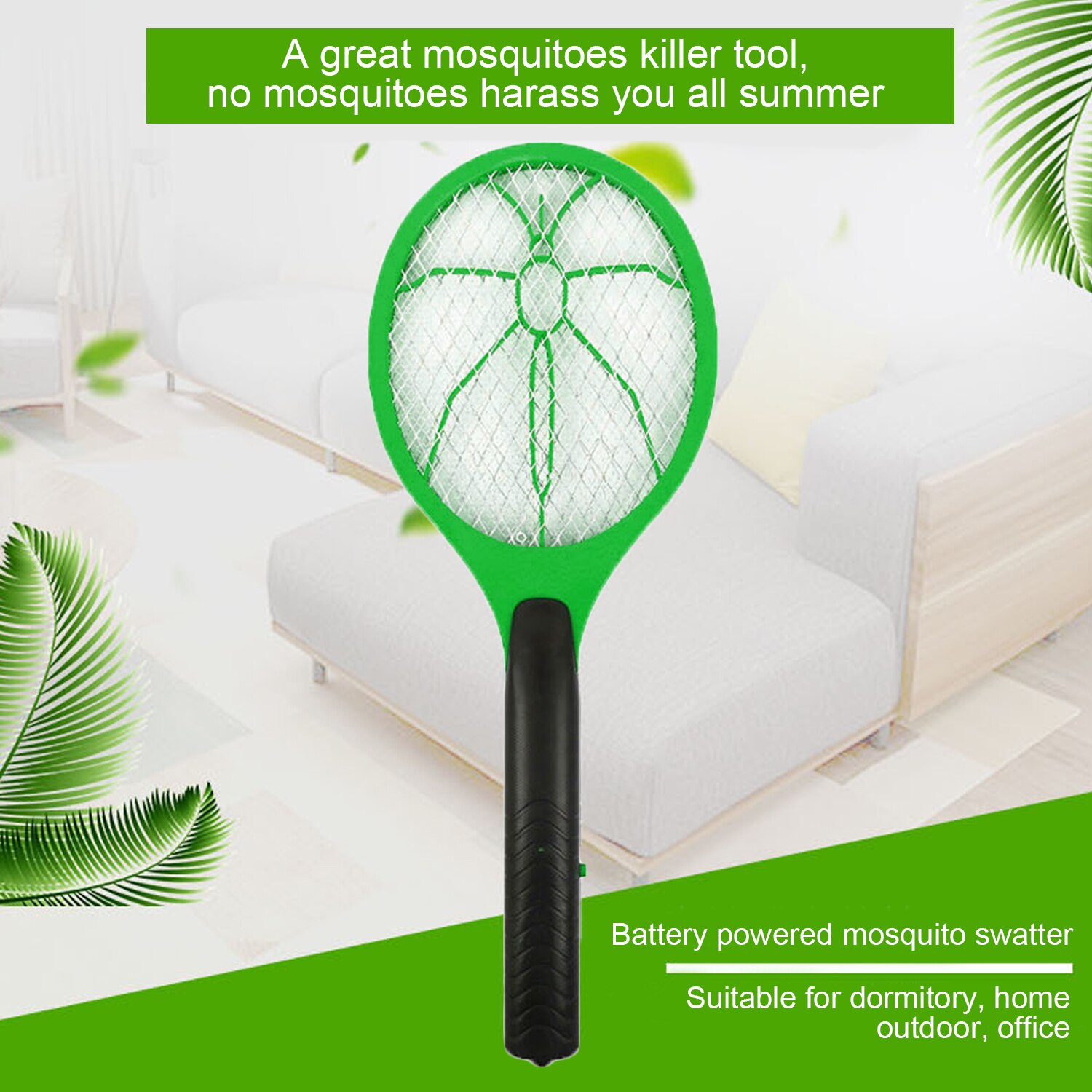 Behogar Batterien Energie Elektrische Fliegen Insekt Moskito-klatsche Zapper Schläger Mörder Insekt mit 3-schicht Sicherheit Netz für Hause drinnen