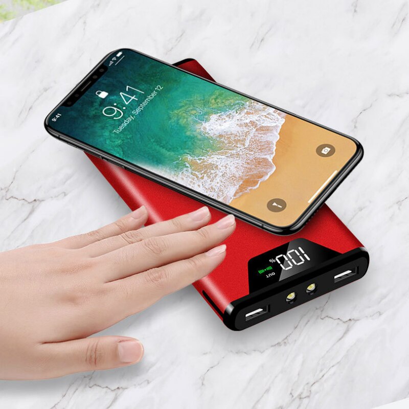 30000Mah Draadloze Oplader Power Bank Draagbare Oplader Draadloze Externe Batterij Power Bank Voor Smartphones