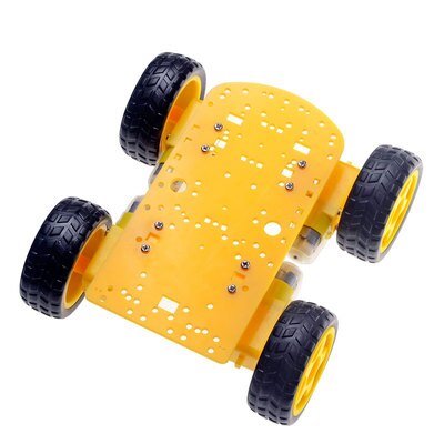 Raspberry Pi-Kit de chasis para coche, dispositivo inteligente ultrasónico para evitar obstáculos, para coche: Amarillo