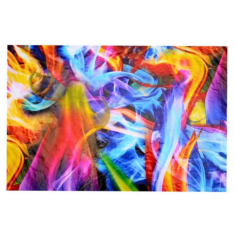 Rainbow Flames Hydrographic Film Water Transfer Printing Film Hydro Dip Film 50cmX100cm: Default Title