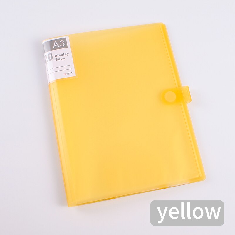 Wodoodporna torba na dokumenty A3 Organizer książka danych dokument o dużej pojemności etui na dokumenty rachunek teczka uchwyt teczka materiały biurowe: żółty 20 pages