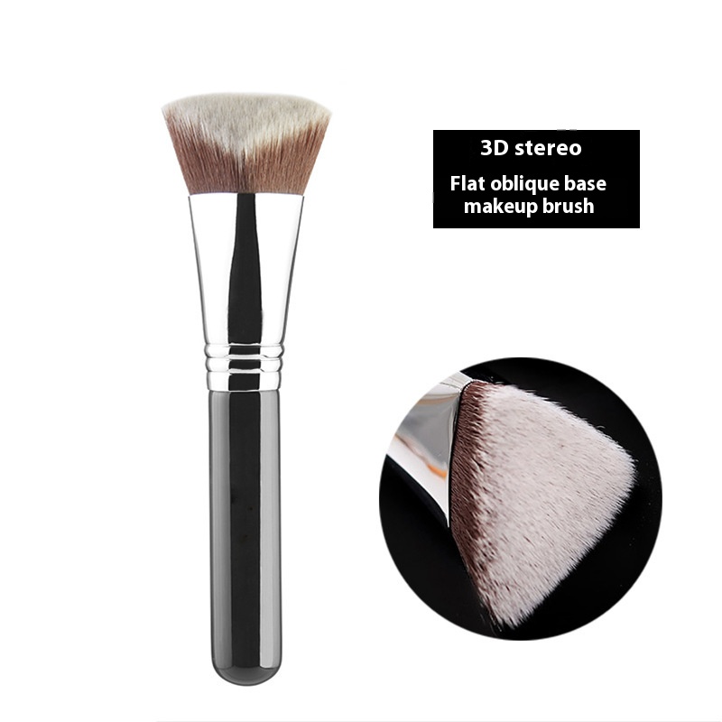 Pinceau de maquillage Kabuki pour fond de teint, pinceaux cosmétiques végétaliens, simple et grand, triangle incliné, carré et conique, luxe et de: Black