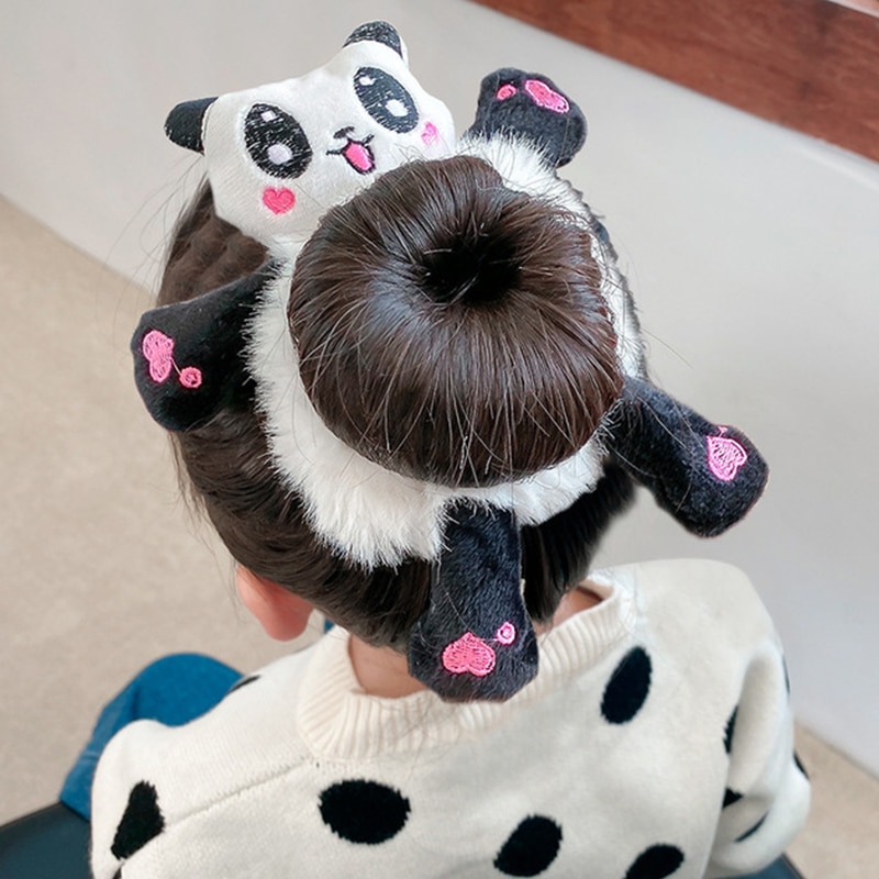 Panda kuer katt kanin plysj elastiske hårbånd søte pontail-bånd dame jente søt tegneserie hår scrunchies jul