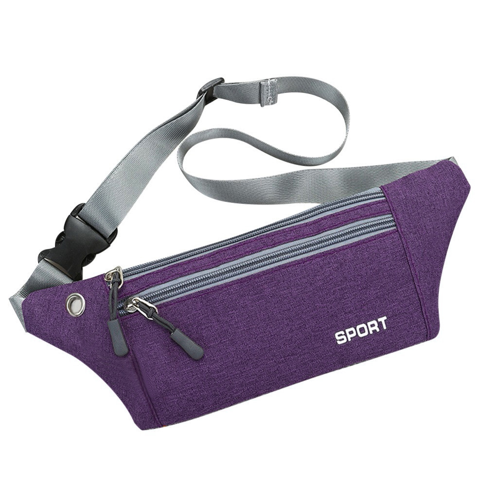 Sac de taille femmes sac de taille sac de sport poches de voyage poches de téléphone mobile dames sac de ceinture sac de taille sac: Purple