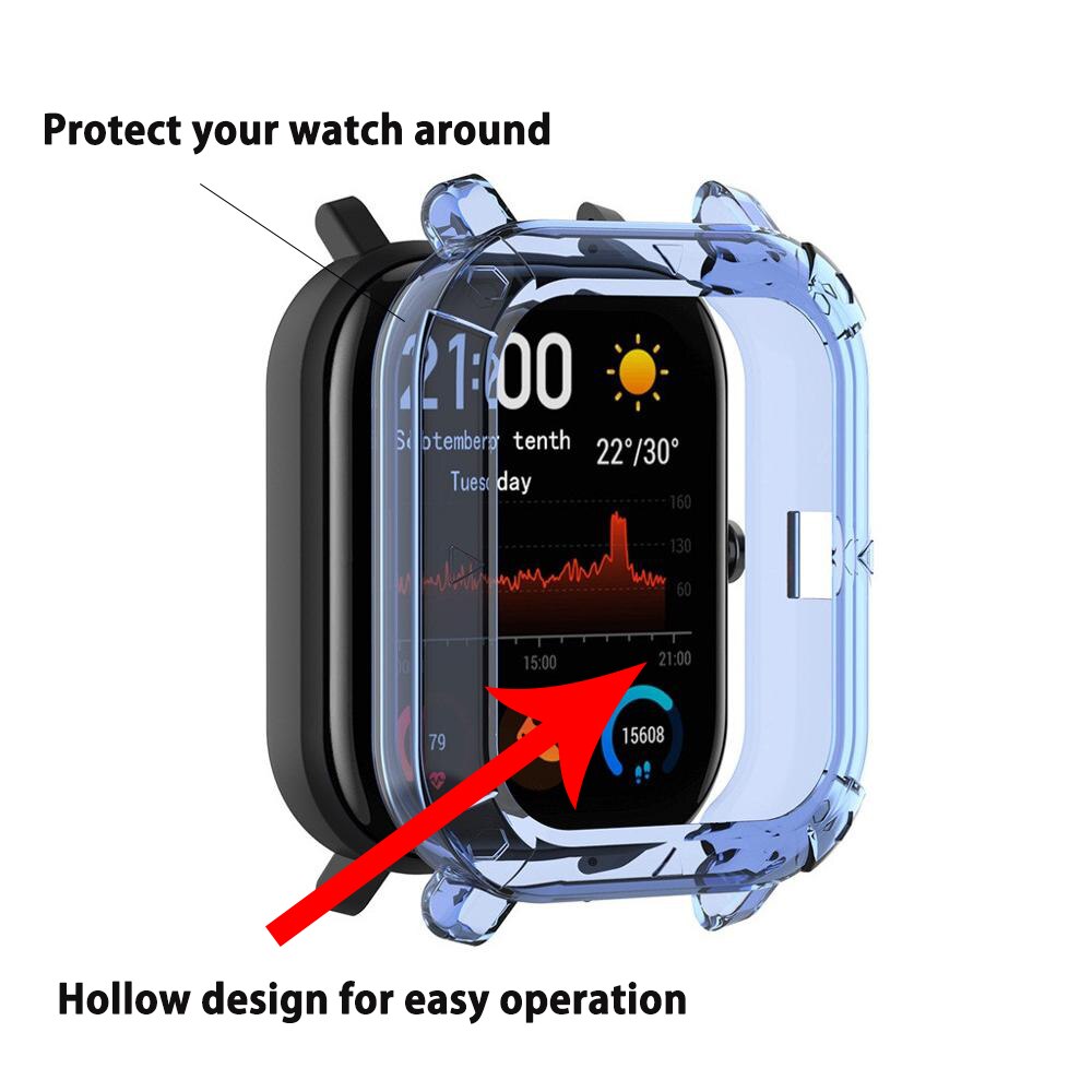 Tpu ram stötfångare täckfodral skalskydd för xiaomi huami amazfit gts smart klockskydd armband skyddande tillbehör