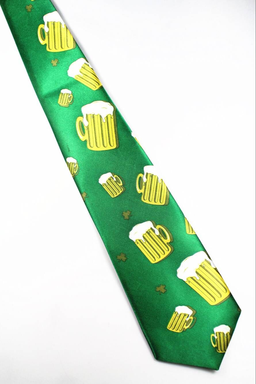 Ricnais festlig slips til herre grøn print polyester slipsdragt mand pil type slips karakter slips