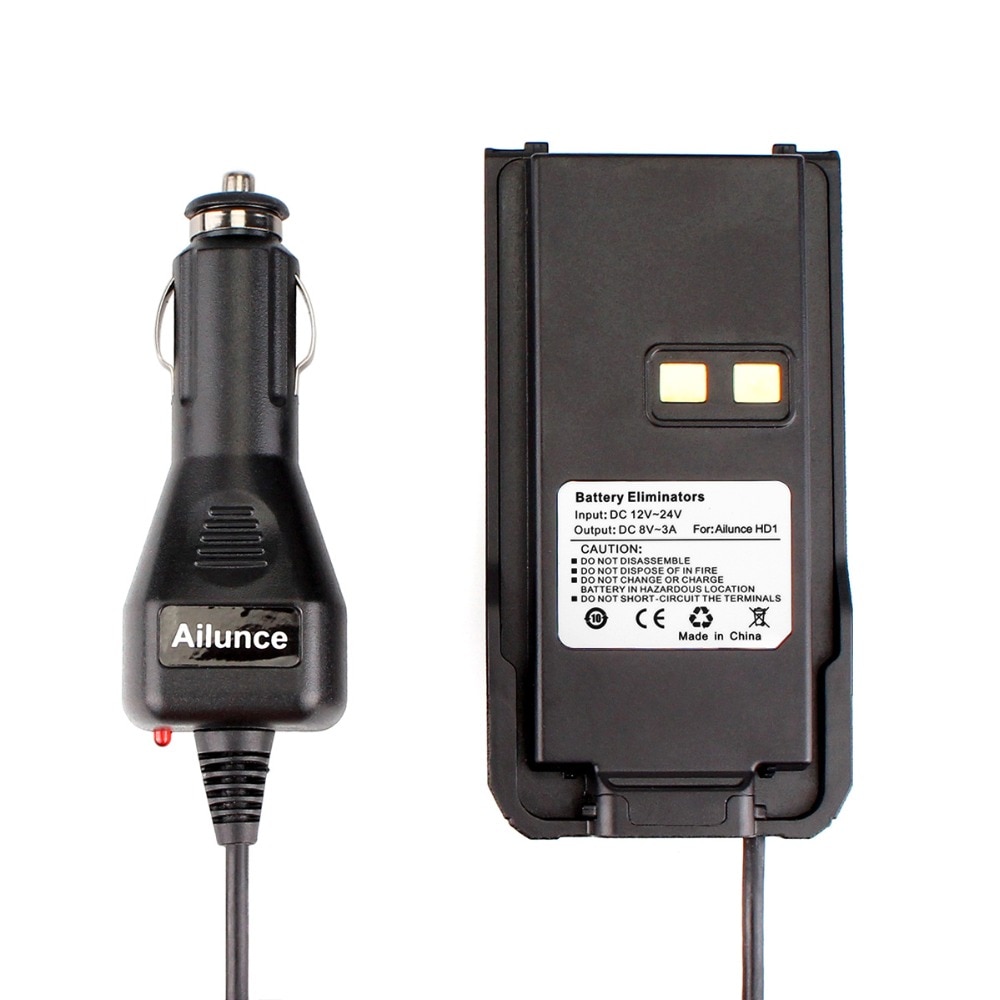 Autolader Batterij Eliminator 12 V-24 V voor Ailunce HD1 Dual Band DMR Digitale Radio Walkie Talkie
