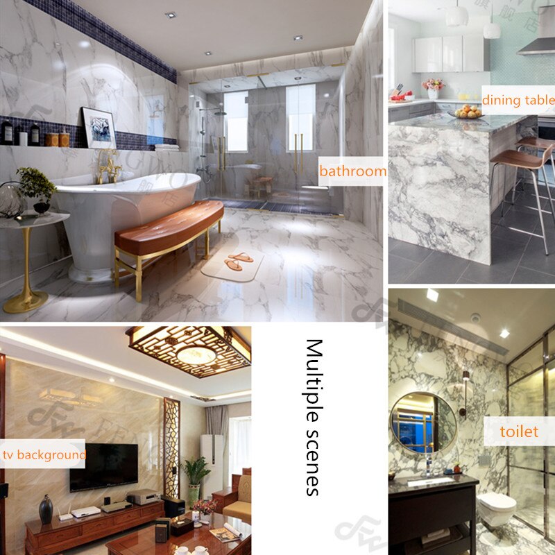 Marble Wall Sticker Waterproof PVC Self Adhesive Wallpaper Heat Resistant Kitchen Countertops Table Furniture Cupboard Wallpaper