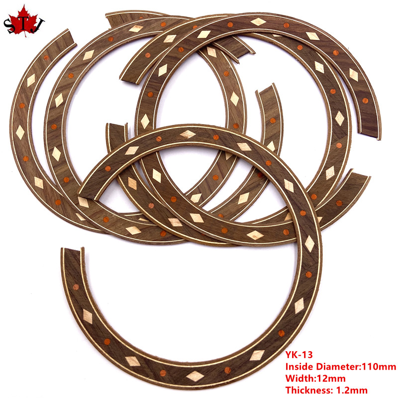 Rosette pour guitare acoustique classique, 2 pièces, cercle en bois de rose, trou de son, incrustation de décalcomanie, pièces de guitare acoustique: style 13