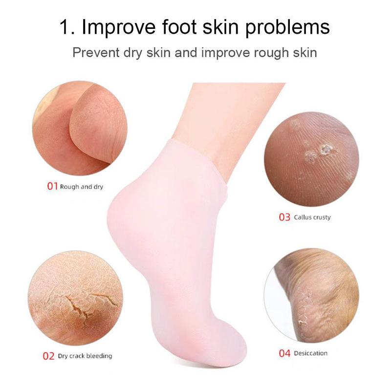 1 paire pieds soins chaussettes hydratant Silicone Gel talon maison peau pied utilisation chaussettes fissuration Anti soins fournitures pied Spa protéger Y2X6