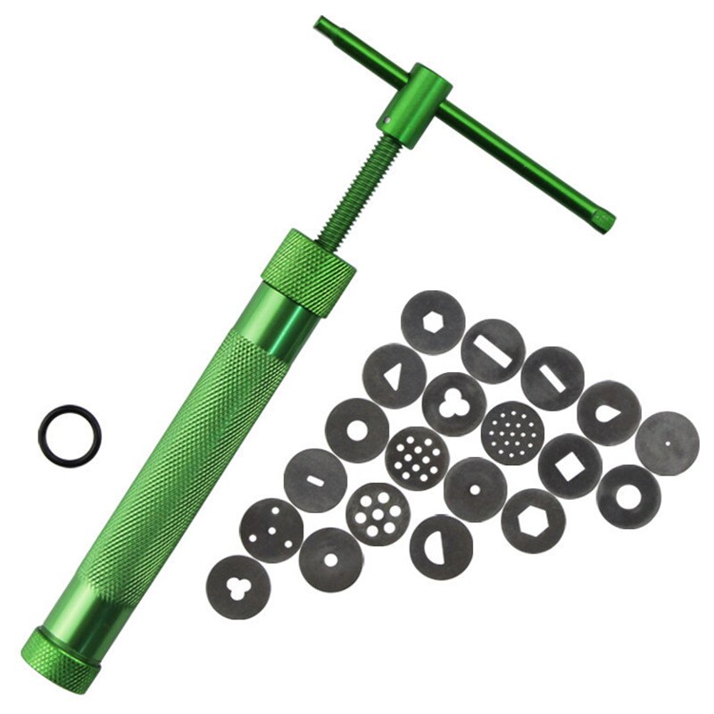 Hoogwaardige Rvs Suikerpasta Extruder Craft Gun met 20 Tips Fondant Cake/Sculptuur Klei Decoratie Gereedschap