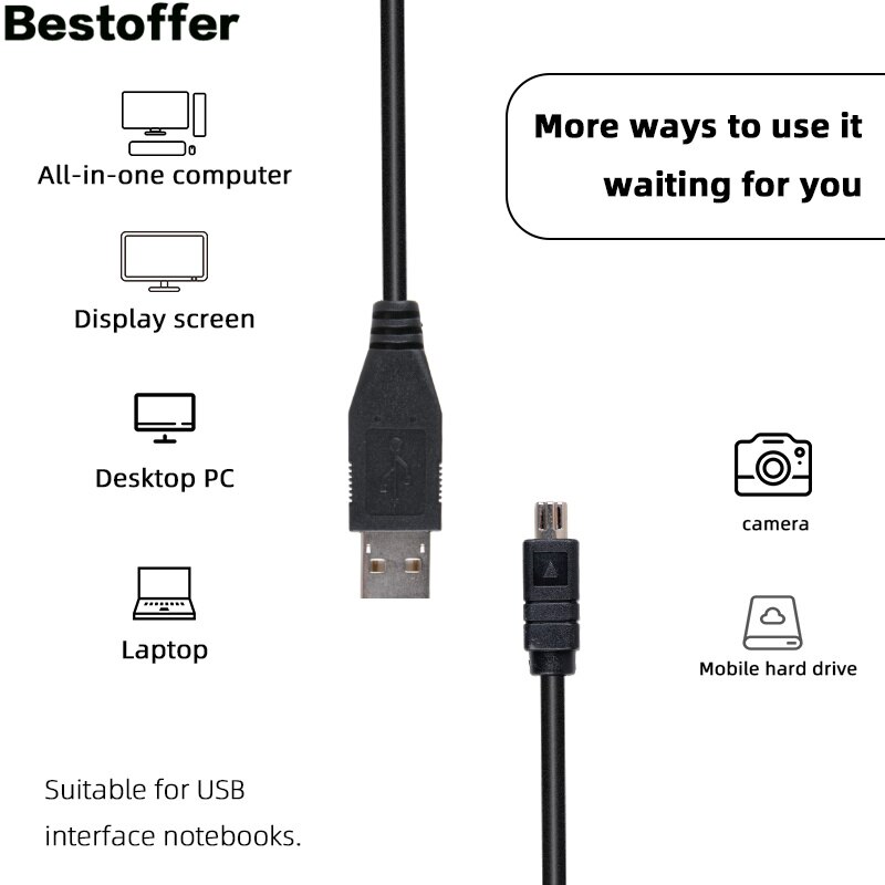 Nikon UC-E1 Data Cable Camera USB Nikon Coolpix 885/995/4500/5700/8700 Connection Cable 1.3 Meters