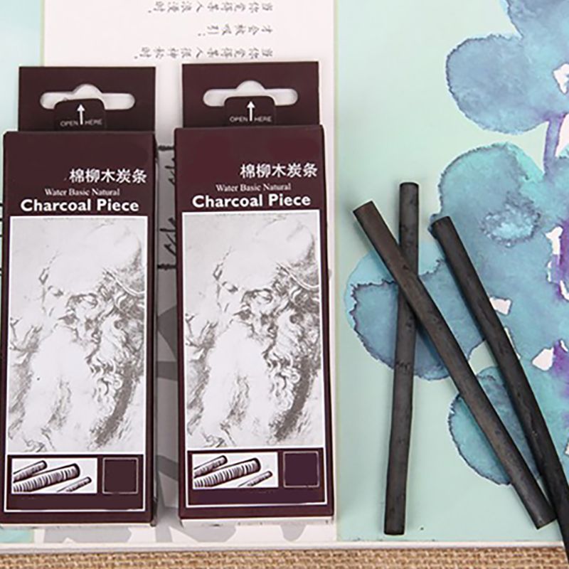 6pcs/set 11*0.7cm Sketching Charcoal Strips Cotton Willow Charcoal Bars For Artist Chinese Oil Painting Drawing Sketching Tools